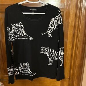 INC International Concepts Black and White Animal Print Sweater